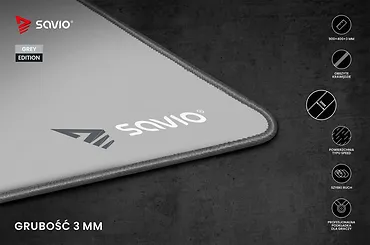 Podkładka 900 x 400 x 3 mm Turbo Dynamic Grey Edition XL SAVIO