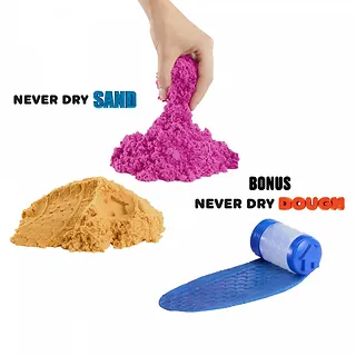 MGA Piasek kinetyczny Wonder Factory Never Dry Sand Bag, Pomarańczowy, czerwony