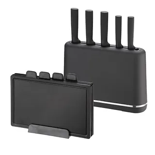 Feel-Maestro Zestaw noży + desek na podstawce MR-1412-BLACK