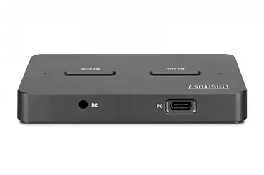 Digitus Stacja dokująca USB-C 3.2 Gen2 dla dysków SSD M.2 Duo NVMe oraz SATA (max. 2x 4 TB) z czytnikiem kart SD-Express 7.1 (max. 2 TB), czarna