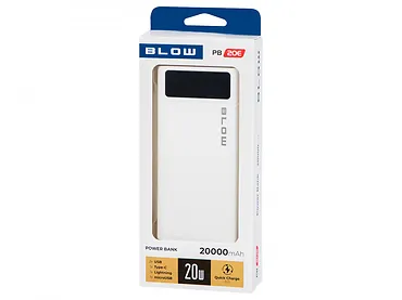 BLOW PowerBank PB20E QC+PD 20W 20000mAh+lightning Biały