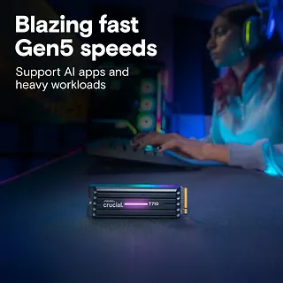 Crucial Dysk SSD T710 1TB M.2 NVMe 2280 PCIe 5.0 14900/13700 radiator
