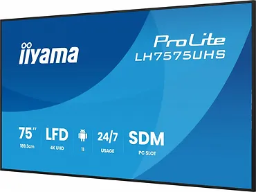IIYAMA Monitor 75 cali LH7575UHS-B2AG,24/7,IPS,ANDROID.11,4K,  WiFi,         iiSignage2, FailOver, EShare, 24/7, full daisy chain