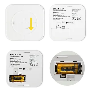 Qoltec Czujnik tlenku węgla z baterią | alarm 85dB | LED