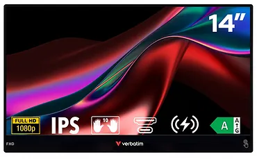 Verbatim Przenośny monitor dotykowy Light zasilany bezprzewodowo Full HD