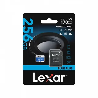 Lexar Karta pamięci microSD 256GB C10 A2 U3 V30 170MB/s Blue Plus