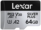 Lexar Karta pamięci microSD 64GB C10 A2 U3 V30 205/100MB/s Silver Plus