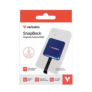 Verbatim Dysk zewnętrzny SnapBack Magnetic SSD Blue MagSave 1TB Apple ProRes 4K 60kl/s