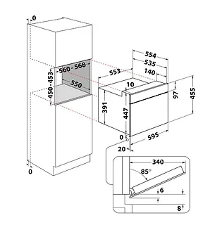 Whirlpool Kuchnia mikrofalowa do zabudowy WMW44HMB
