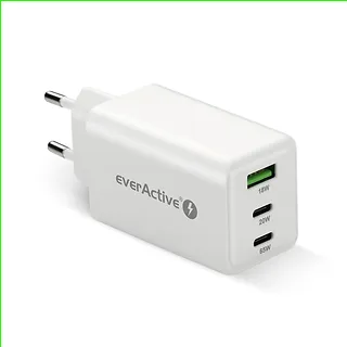 everActive Ładowarka sieciowa GAN QC 4+ 65W 1XUSB 2XUSB-C biała SC-655Q