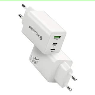 everActive Ładowarka sieciowa GAN QC 4+ 65W 1XUSB 2XUSB-C biała SC-655Q