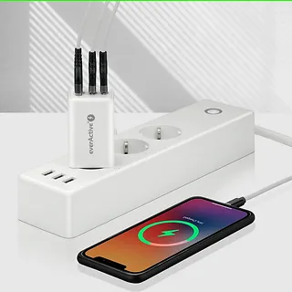 everActive Ładowarka sieciowa GAN QC 4+ 65W 1XUSB 2XUSB-C biała SC-655Q