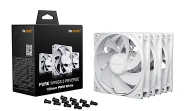 Be quiet! Wentylator Pure Wings 3 120mm PWM Reverse White 3-pak
