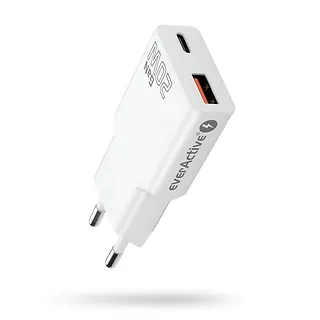everActive Ładowarka sieciowa SUPER SLIM QC 3.0 20W 1XUSB 1XUSB-C biała SC-340Q