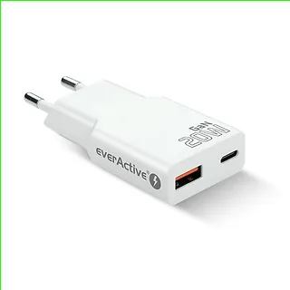 everActive Ładowarka sieciowa SUPER SLIM QC 3.0 20W 1XUSB 1XUSB-C biała SC-340Q