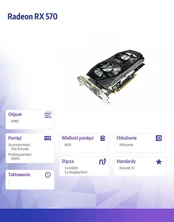 AFOX Karta graficzna - Radeon RX 570 8GB GDDR5 256Bit HDMI 3xDP ATX Dual Fan H5
