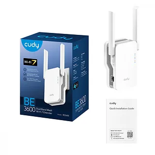 Wzmacniacz sygnału BE3600 Wi-Fi 7 Mesh Repeater, tryb punktu dostępowego, obsługa Cudy Mesh, 2880Mbps 5GHz + 688Mbps 2.4GHz