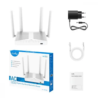 Cudy Router WR1300S Mesh Gigabit WiFi AC1200 z USB, 5 x 10/100/1000Mbps RJ45, 4 x 5dB