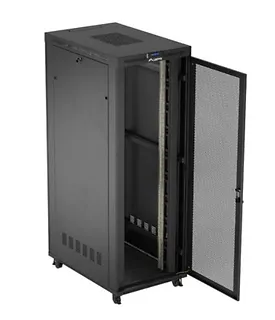Lanberg Szafa instalacyjna rack stojąca 19 cali 47U 800x1200 czarna drzwi    perforowane LCD (flat pack) V2