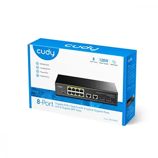 Cudy Przełącznik GS1010P 8-Port Gigabit PoE+ Switch with 2 Gigabit Uplink   ports and 2 Gigabit SFP slot 120W