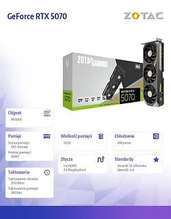 ZOTAC Karta graficzna GeForce RTX 5070 SOLID 12GB GDDR7 192bit 3DP/HDMI