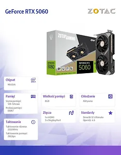 ZOTAC Karta graficzna GeForce RTX 5060 AMP 8GB GDDR7 128bit 3DP/HDMI