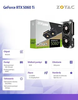 ZOTAC Karta graficzna GeForce RTX 5060 Ti 8GB AMP GDDR7 128bit 3DP/HDMI