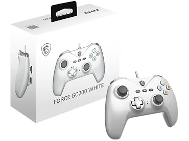 Gamepad kontroler przewodowy MSI Force GC200 biały, wiele platform USB 3.0