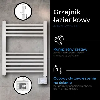 Adler Grzejnik łazienkowy elektryczny LED AD7823