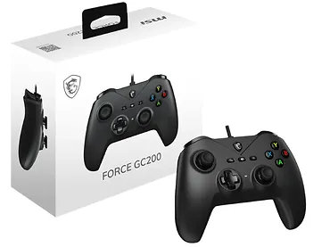 Gamepad kontroler przewodowy MSI Force GC200 czarny, wiele platform USB 3.0