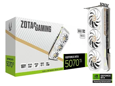 ZOTAC Karta graficzna GeForce RTX 5070 Ti SOLID CORE OC 16GB GDDR7 256bit 3DP/HDMI biała