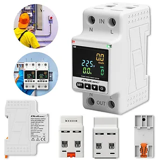 Qoltec Jednofazowy elektroniczny licznik | miernik zużycia energii | DIN35 | zdalne sterowanie | historia pomiaru | WiFi | TUYA | Smart life