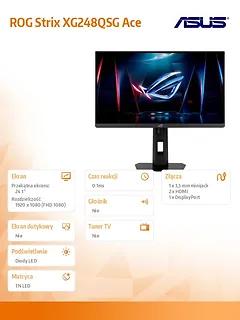 Asus Monitor 24 cale Rog Strix XG248QSG Ace 610Hz 2xHDMI DP
