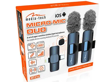 Media-Tech Zestaw mikrofonów krawatowych Micro-Mic Duo MT416