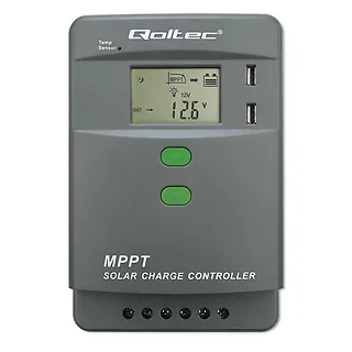 Qoltec Solarny regulator ładowania MPPT z czujnikiem temperatury 40A |  12V/24V | LCD | 2xUSB | Bluetooth | APP | GEL | LiFePO4