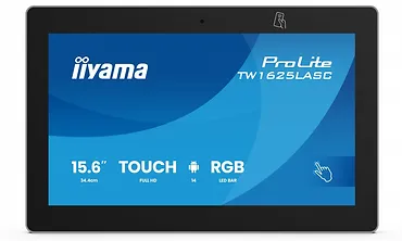 IIYAMA Monitor 16 cali TW1625LASC-B3PNR ANDROID 14,FHD,10PKT,450cd,2x2W,    4xUSB, 1xUSB-C,RJ45, MIC, RK3567, 4/32GB, LED lightbar, iiSign2, NFC, 24/7