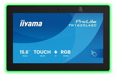 IIYAMA Monitor 16 cali TW1625LASC-B3PNR ANDROID 14,FHD,10PKT,450cd,2x2W,    4xUSB, 1xUSB-C,RJ45, MIC, RK3567, 4/32GB, LED lightbar, iiSign2, NFC, 24/7