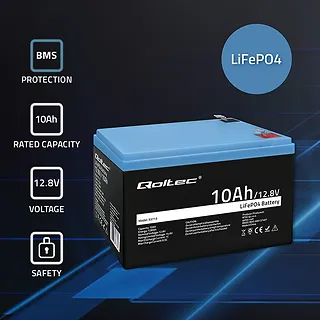 Qoltec Akumulator LiFePO4 litowo-żelazowo-fosforanowy | 12.8V | 10Ah |  128Wh | BMS