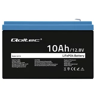Qoltec Akumulator LiFePO4 litowo-żelazowo-fosforanowy | 12.8V | 10Ah |  128Wh | BMS