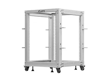 Lanberg Stojak Open rack 19 cali 15U 600x600-1100 regulowany szary