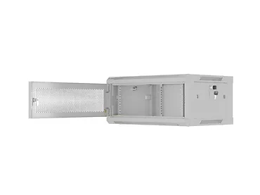 Lanberg Szafa instalacyjna rack wisząca 19 cali 4U 600x450 drzwi perforowane (flat pack) szara