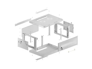 Lanberg Szafa instalacyjna rack wisząca 19 cali 4U 600x450 drzwi perforowane (flat pack) szara