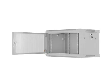 Lanberg Szafa instalacyjna rack wisząca 19 cali 6U 600x450 drzwi perforowane (flat pack) szara