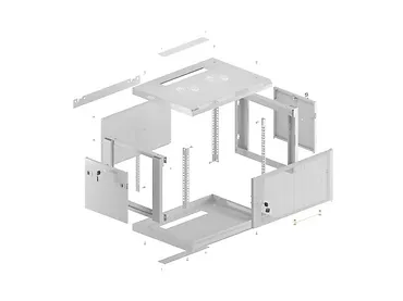 Lanberg Szafa instalacyjna rack wisząca 19 cali 6U 600x450 drzwi perforowane (flat pack) szara