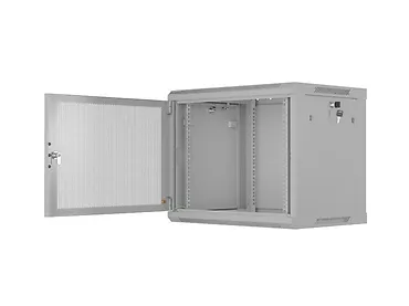Lanberg Szafa instalacyjna rack wisząca 19 cali 9U 600x450 drzwi perforowane (flat pack) szara