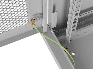 Lanberg Szafa instalacyjna rack wisząca 19 cali 9U 600x450 drzwi perforowane (flat pack) szara