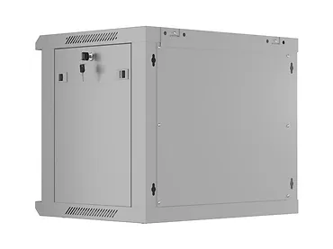 Lanberg Szafa instalacyjna rack wisząca 19 cali 9U 600x450 drzwi perforowane (flat pack) szara
