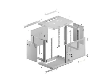 Lanberg Szafa instalacyjna rack wisząca 19 cali 9U 600x450 drzwi perforowane (flat pack) szara