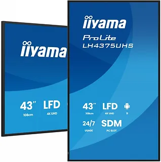 IIYAMA Monitor 43 cale LH4375UHS-B2AG,24/7,IPS,ANDROID.11,4K, WiFi,          iiSignage2, FailOver, EShare, 24/7, full daisy chain