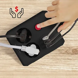 Maclean Listwa zasilająca MCE387 B 2 gniazda 3xUSB, 110-240V AC 50/60Hz 2,1A max 2500W, 1,5m czarna